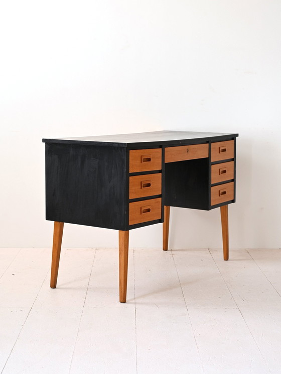 Image 1 of Vintage Desk With Black Detailing