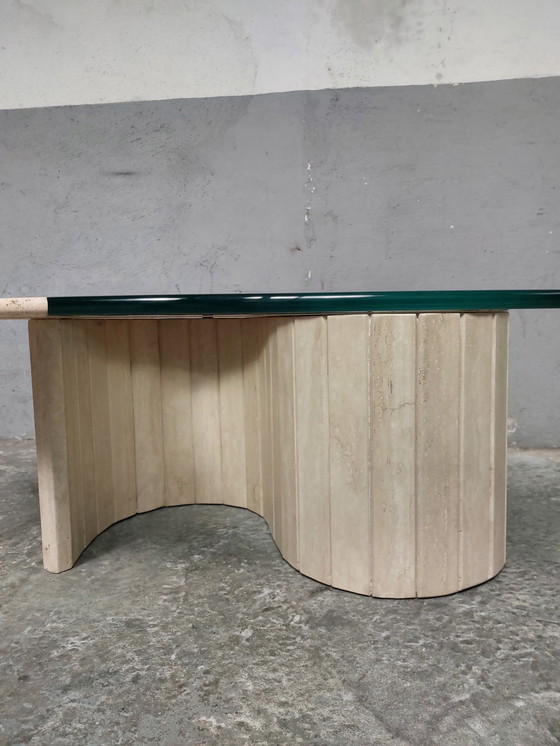 Image 1 of Traventin ovale coffee table 