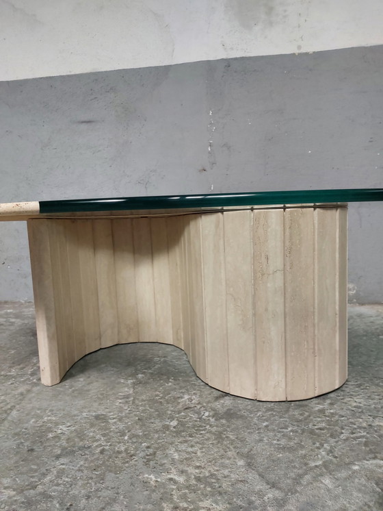 Image 1 of Traventin ovale coffee table 