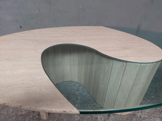 Image 1 of Traventin ovale coffee table 