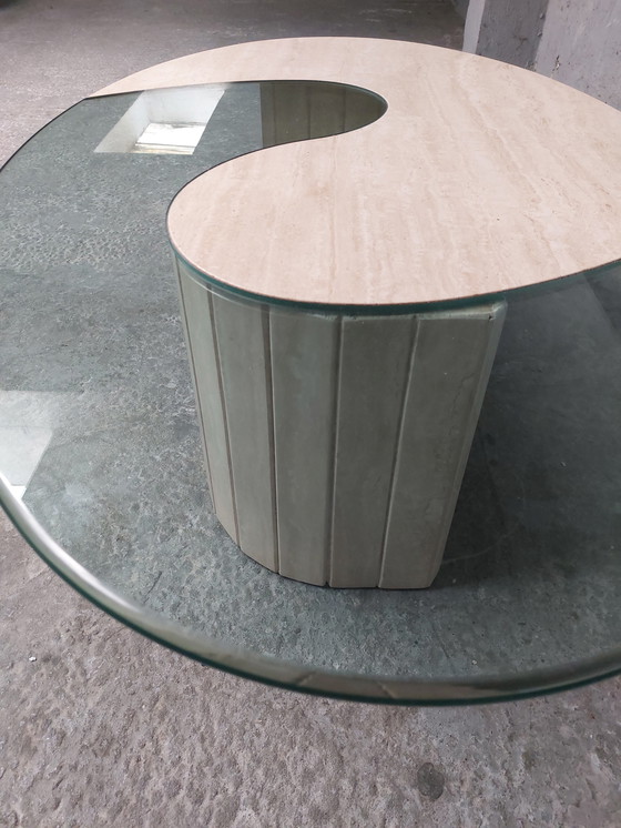 Image 1 of Traventin ovale coffee table 