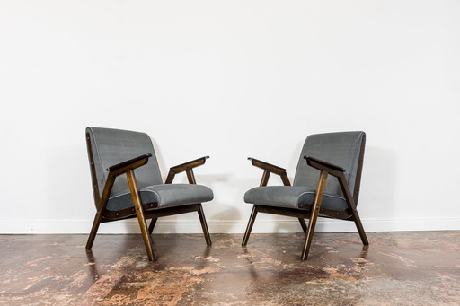 Pair Of Mid Century Modern Oak Armchairs, Czechoslovakia, 1960s