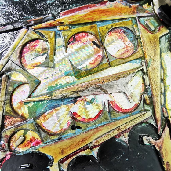 Image 1 of Vintage painting "Icarus" in paint, metal, plastic and wood by Horst Rumstedt, 1921s