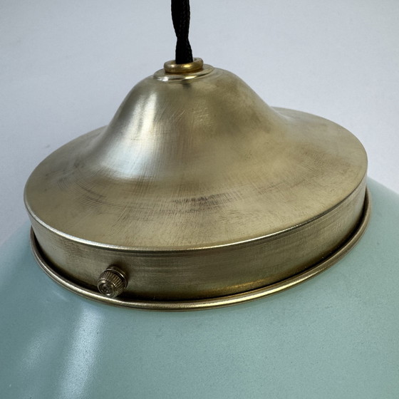 Image 1 of Lampada a sospensione antica blu-verde, vintage, anni '50