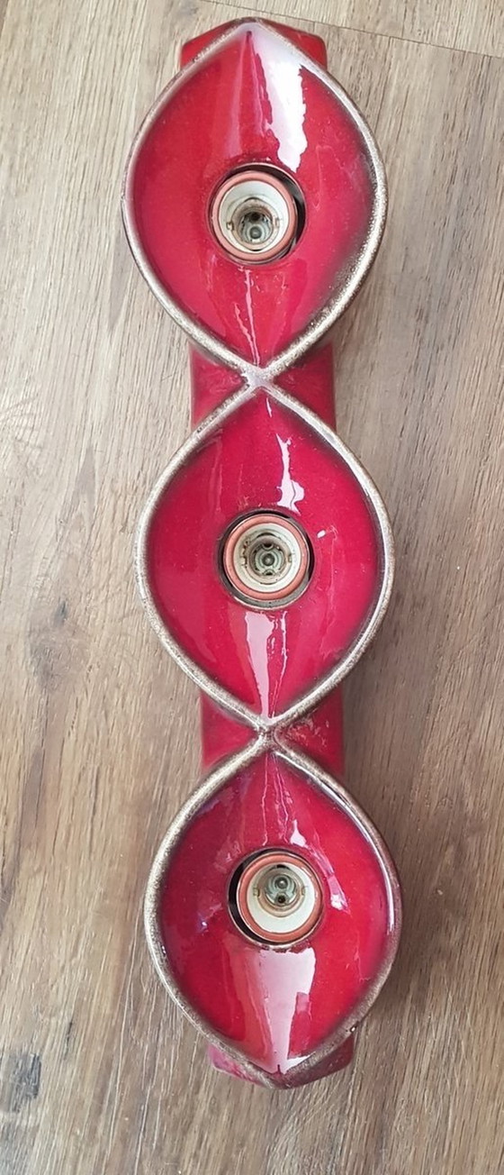 Image 1 of Red Ceramic Sconce, 1970S