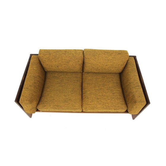 Image 1 of Vintage "bastiano" sofa in rosewood and fabric by Tobia Scarpa for Gavina, Italy 1960