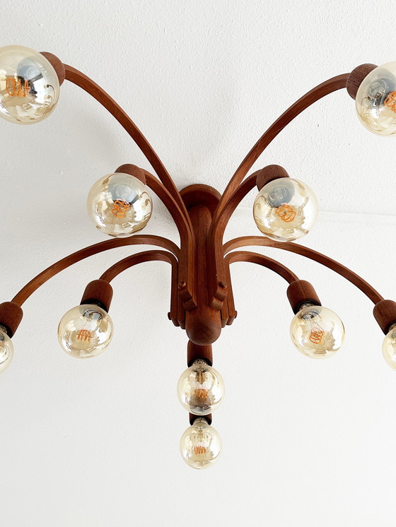 Image 1 of Domus Danish design Teak ceiling lamp XL