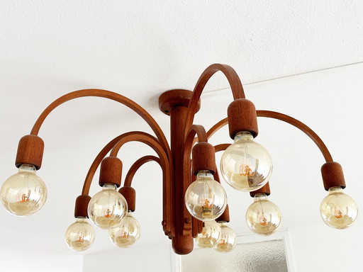 Domus Danish design Teak ceiling lamp XL