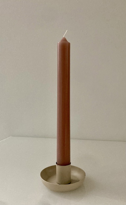 Gray Candlestick Of Powder Coated Steel