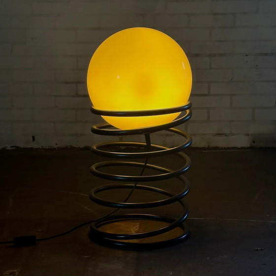 Image 1 of Large Vintage Black Spiral Lamp From Woja