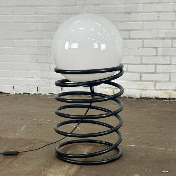 Image 1 of Large Vintage Black Spiral Lamp From Woja