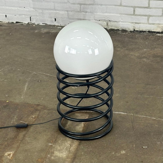 Image 1 of Large Vintage Black Spiral Lamp From Woja