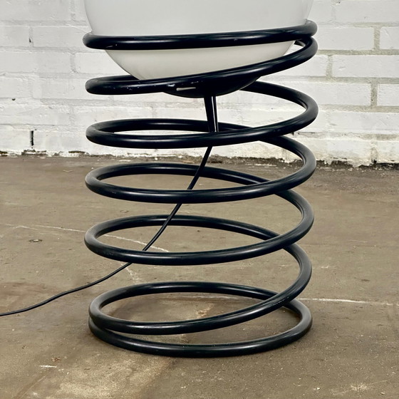 Image 1 of Large Vintage Black Spiral Lamp From Woja