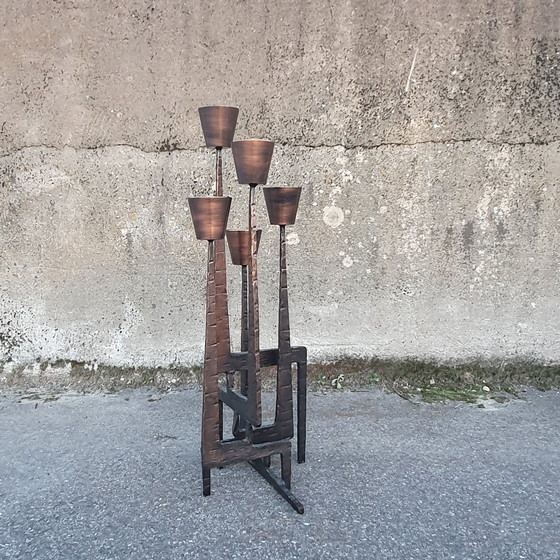 Image 1 of Brutalist metal XL candlestick