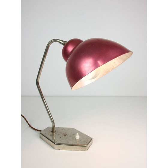Image 1 of Pair of vintage aluminum and chrome table lamps
