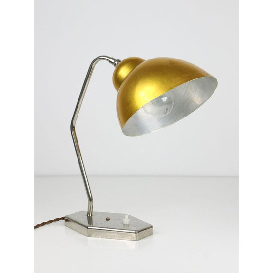 Image 1 of Pair of vintage aluminum and chrome table lamps