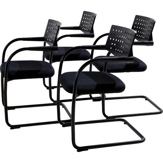 Image 1 of Vintage metal and plastic armchairs by Antonio Citterio for Vitra, 1992