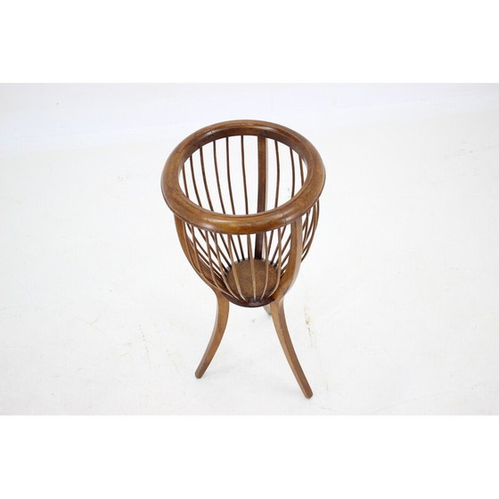 Image 1 of Vintage beech bentwood standing planter, Czechoslovakia