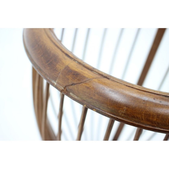 Image 1 of Vintage beech bentwood standing planter, Czechoslovakia