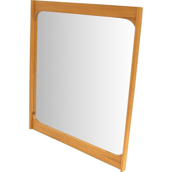 Image 1 of Specchio vintage scandinavo in legno di quercia, Svezia 1960