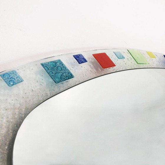 Image 1 of Vintage oval Murano glass wall mirror, 1970