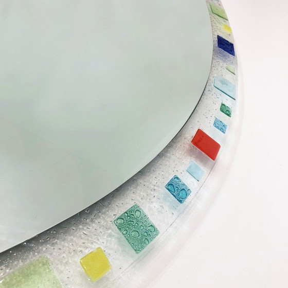 Image 1 of Vintage oval Murano glass wall mirror, 1970
