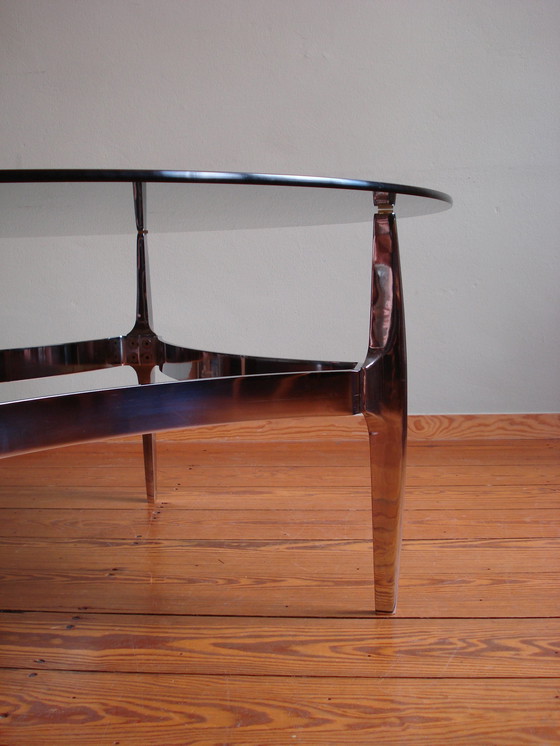 Image 1 of Table basse en verre et chrome Knut Hesterberg