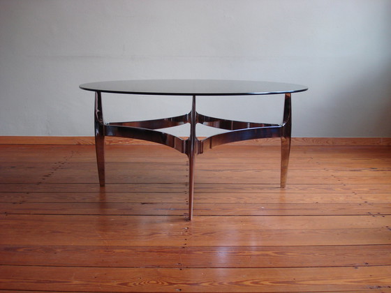 Image 1 of Table basse en verre et chrome Knut Hesterberg