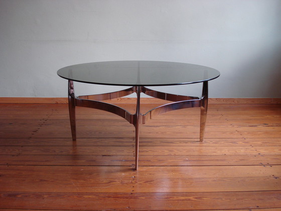 Image 1 of Table basse en verre et chrome Knut Hesterberg