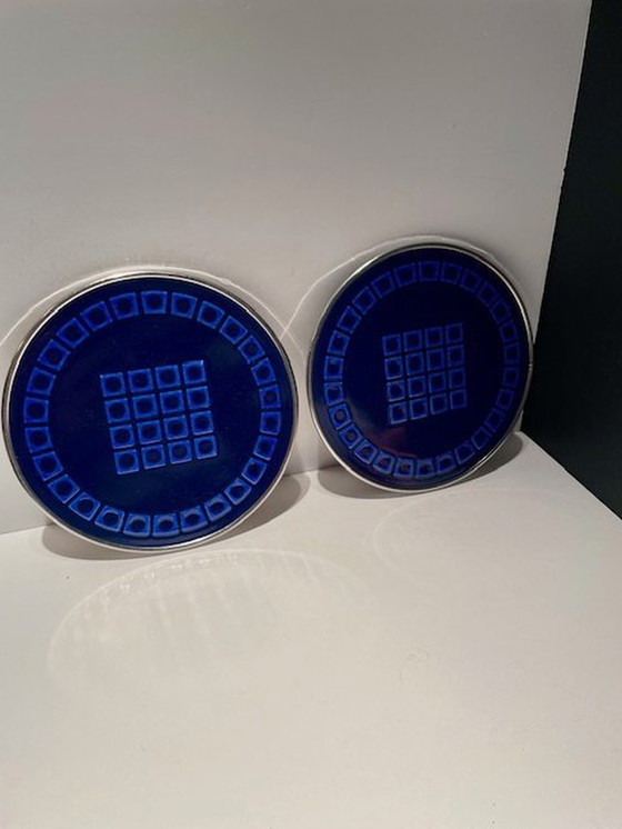 Image 1 of Silit Vintage / Retro Design Coasters Enamel (2 St/Pcs)