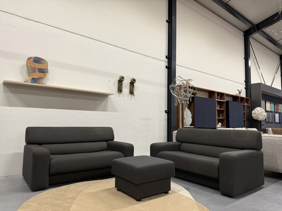 Image 1 of Gelderland 6441 Divano + Pouf Tessuto Dune Marrone Nero