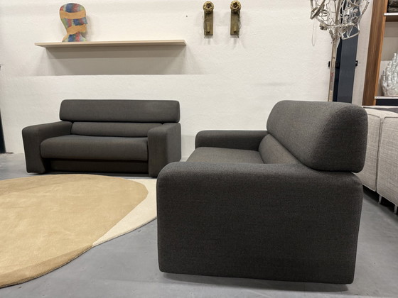 Image 1 of Gelderland 6441 Divano + Pouf Tessuto Dune Marrone Nero