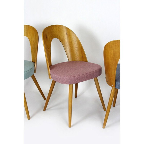 Image 1 of Set of 4 vintage beech wood dining room chairs by Antonin Suman, 1960
