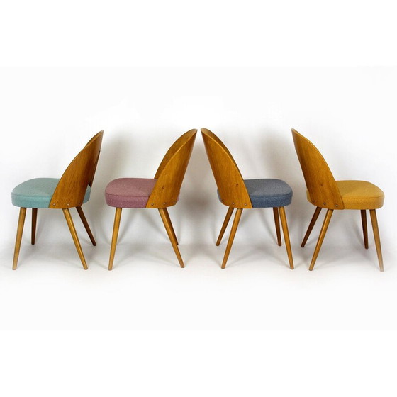 Image 1 of Set of 4 vintage beech wood dining room chairs by Antonin Suman, 1960
