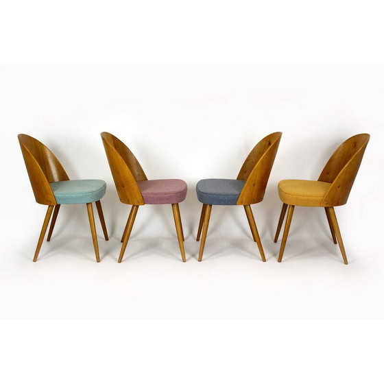 Image 1 of Set of 4 vintage beech wood dining room chairs by Antonin Suman, 1960