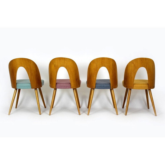 Image 1 of Set of 4 vintage beech wood dining room chairs by Antonin Suman, 1960