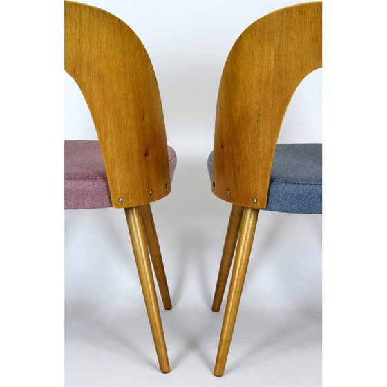 Image 1 of Set of 4 vintage beech wood dining room chairs by Antonin Suman, 1960