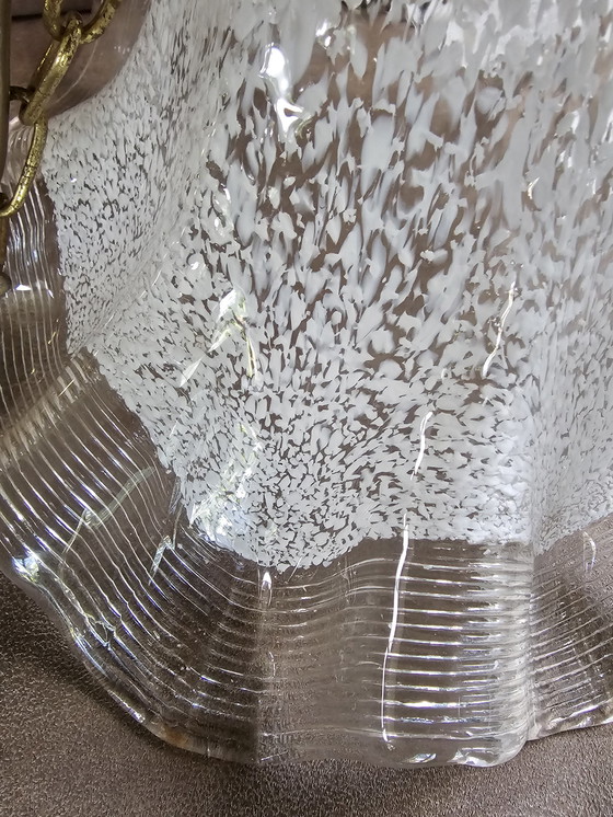 Image 1 of Lampe suspendue vintage avec abat-jour en verre