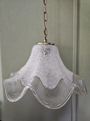 Vintage pendant lamp with glass shade