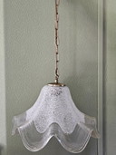 Vintage pendant lamp with glass shade