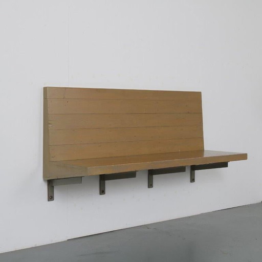 Rare Dom Hans van der Laan Wall Mounted Bench, Netherlands 1970