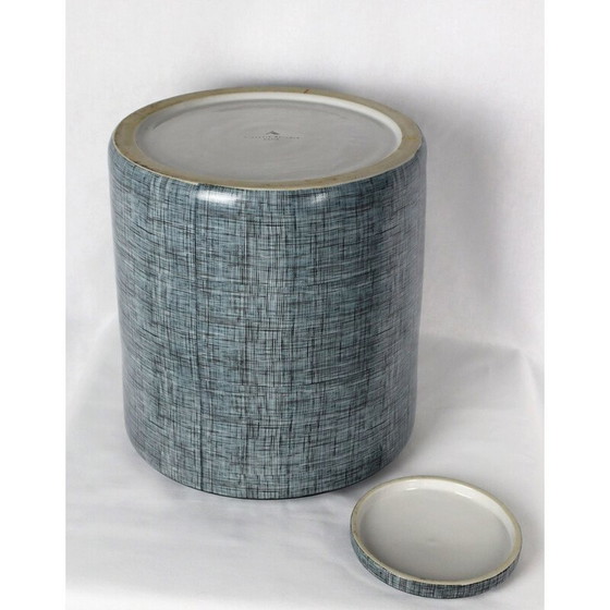 Image 1 of Vintage black and grey porcelain box by François Bernard, 1990