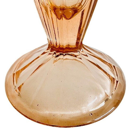 Image 1 of Scailmont vase rosaline glass 1930's art deco