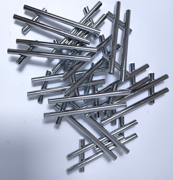 Image 1 of Twelve Chrome Metal Knife Racks 70s Design