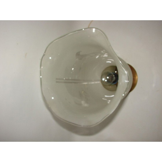 Image 1 of Lampada vintage in ottone e vetro smerigliato, 1940