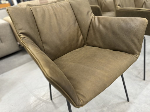 8 Chaises de salle à manger Gustav Jr Label van den Berg Cuir d'olivier