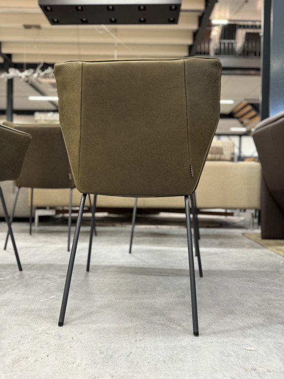 Image 1 of 8 Label van den Berg Gustav Jr dining chairs Olive leather