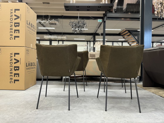 Image 1 of 8 Label van den Berg Gustav Jr dining chairs Olive leather