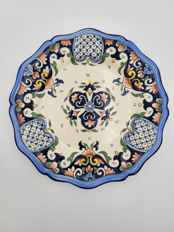 Image 1 of Antique Rouen Porcelain Plate