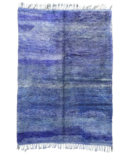 "Zayir" - Contemporary Shade Blue Moroccan Wool Rug